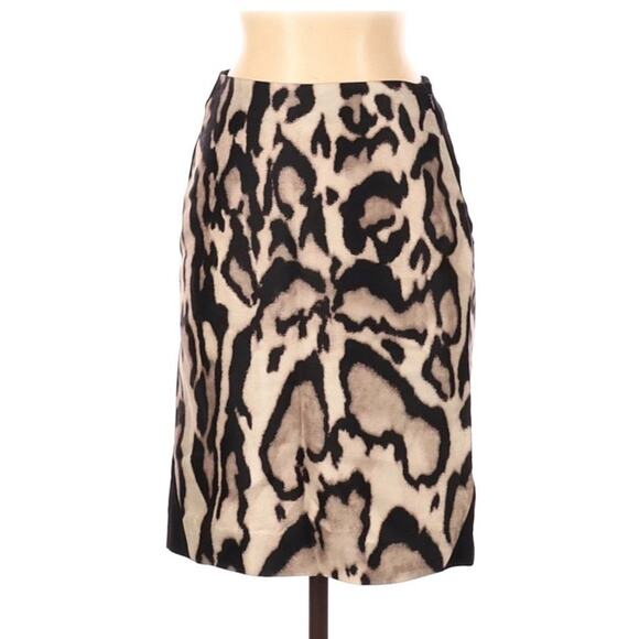 Diane‎ von Furstenberg Mae Mikado Pencil Skirt Leopard Animal Print Women's 2 - Picture 1 of 12